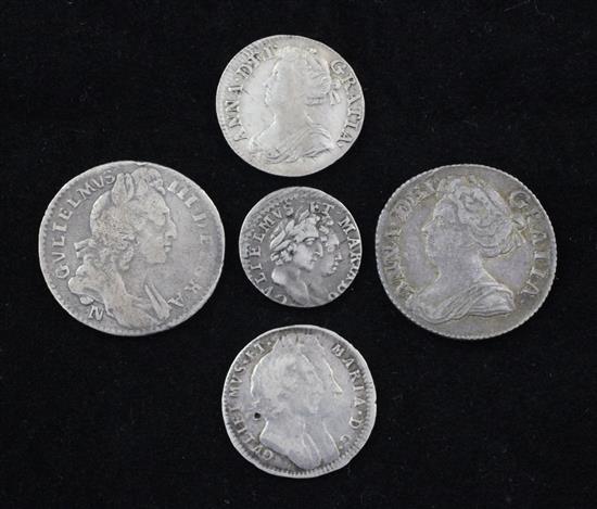 William & Mary - Queen Anne silver coinage-